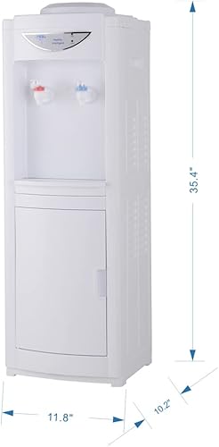 Miniatura 5 de Dispensador de enfriador de agua de 5 galones, enfriador de agua de carga superior, 2 temperaturas con boquillas calientes y frías, cerradura de