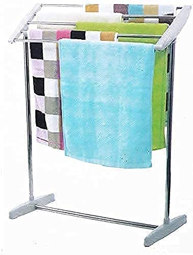 Ellevena Household Floor Stainless Steel Towel Rack Multi Functional Mobile Towel Rack, Floor-Standing Mobile Towel Rack, cloth drying stand for balcony indoor and Outdoor