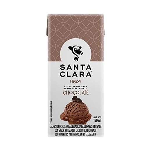 Santa Clara 27 Pack Leche Sabor Helado de Chocolate 180 ml cada uno.
