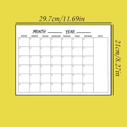 Calendario de pared con juego de 12 hojas de cinta doble cara e imán 7