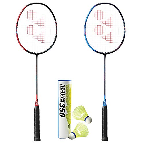YONEX Astrox Smash (2 Rackets) and 1 Tube of Mavis 350 Shuttlecock Badminton Combo Set