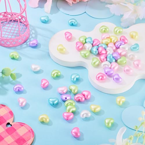 Cuentas de corazón color caramelo para collares DIY 3