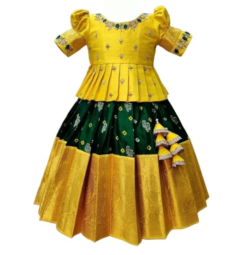 Image of Wommaniya Impex Girls Lehenga Choli Ethnic Wear Embroidered Lehenga Choli