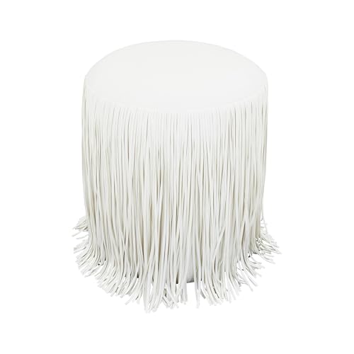 Tov Furniture Shag Me Performance Vegan Leather Ottoman