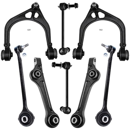 Image of Detroit Axle - RWD Front End Suspension Kit for 11-23 Chrysler 300 Dodge Challenger Charger, Upper Lower Control Arms Sway Bar Links 2012 2013 2014 2015 2016 2017 2018 2019 2020 2021 2022 Replacement