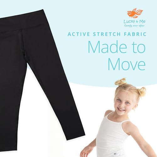 Lucky & Me | Amira Girls Leggings | Tagless | Full Length, Wide Waistband | 3-Pack3