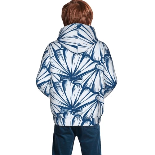 Blue Shells Kid Hoodies Boys Sweatshirts Girls Pullover with Pocket4