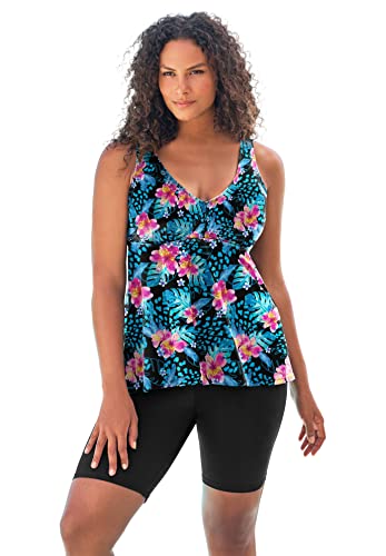 Swim 365 Women's Plus Size Flowy Tankini Top