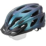 ROCKBROS(ロックブロス)自転車 ヘルメット 大人 ロードバイク CE認証 超軽量 高剛性 通気性 磁気ゴーグル サンシェード付き サイクリング 通勤 通学 サイズ調整可能 57-62cm レディース メンズ(オーロラブルー)