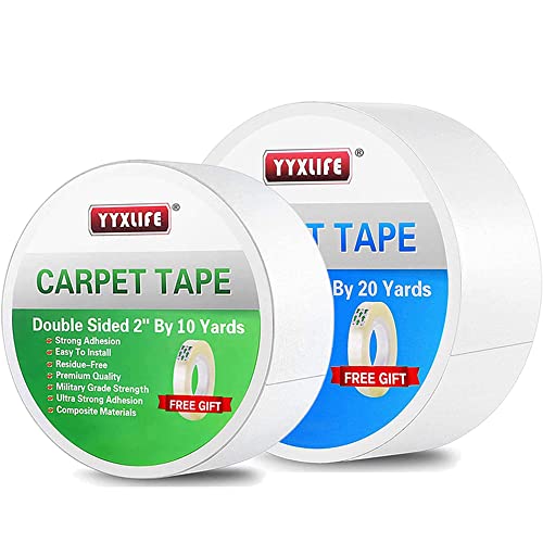 YYXLIFE Double Sided Carpet Tape,for Area Rugs Carpet Adhesive Removable