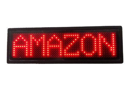 Programmable Scrolling SMD Dot Matrix LED Name Badge (12x48 pixels) Red