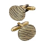 Color: como se muestra FCKJ Gemelos Gemelos de Bronce para Camisa para Hombre Nails Oval Twisted Knot Publics Clips de Corbata (Metal Color : Only Cufflinks)