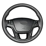 volante kia sorento 2007 Material: cuero, cuero PU, Funda para Volante, para Kia Sorento 2009-2014, Funda para Volante de Coche de Cuero Cosida a Mano DIY, Hilo Rojo