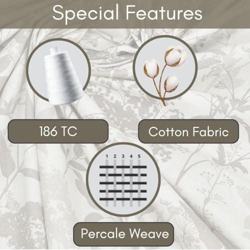 Image of Mafatlal 186 Tc Corsica Pure Cotton Bedsheet for King Size Bed | 274 X 274 Cm | Heat-Relief Summer Bedding Fabric for Relaxing Sleep | 2 Pillow Covers | Off White