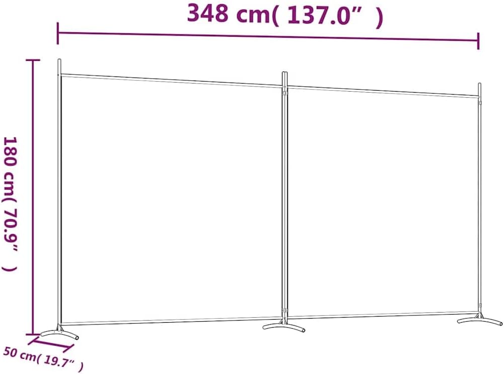 vidaXL 2-Panel Room Divider Instruction Manual - Model 350274