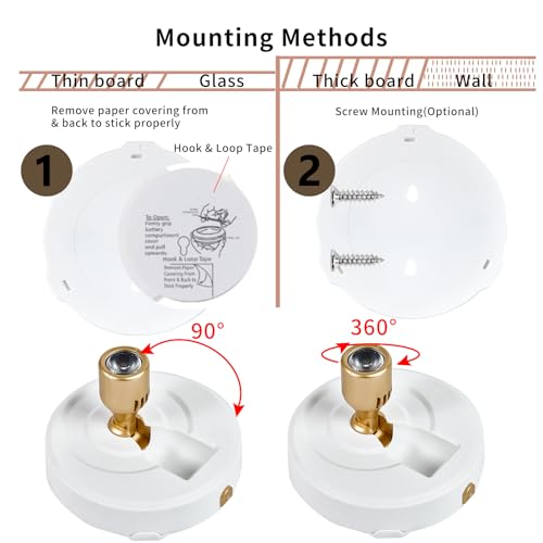 Image of Wireless Spotlight Battery Operated with Remote Control, 2-Pack Under Cabinet Closet Light with Timer Function for Under Counter, Shelf, Bookcase, Cabinet, Paintings, Pictures, Accent