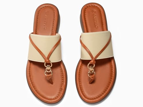 Image of Coutgo Womens Flip Flops Wedge Sandals Dressy Beach Summer Flats Comfortable Slip on Stretch Slippers Shoes
