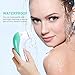 【2021 Upgraded】ETEREAUTY Facial Cleansing Brush, Waterproof Face Brush with 4 Brush Heads and a Protective Case - Deep Cleansing, Gentle Exfoliating, Removing Blackhead for Face and Body, Cyan