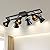 SEEBLEN 6 Light Track Lighting Fixtures Ceiling Black Kitchen Track Light,Modern Flexibly Rotatable Light Heads for Living Room Bathroom Hallway.