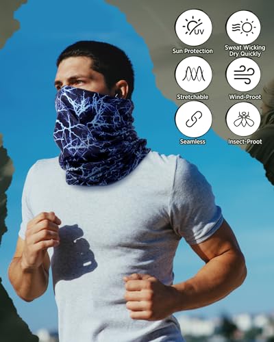 Image of Cuffbow 12 Pack Men Balaclava Neck Gaiter Cooling Breathable Face Mask UV Protection Scarf Hiking Bandana for Men /Women