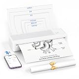 LFPERT Thermodrucker A4, Mobiler Drucker Für Unterwegs Bluetooth, Weiß