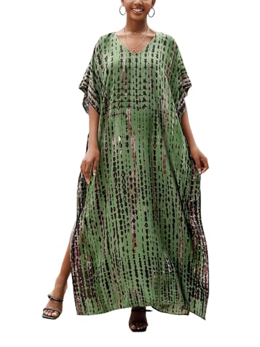 Image of Kaftan Dresses for Women Plus Size Bathing Suit Cover up Caftan Maxi Beach Dresses