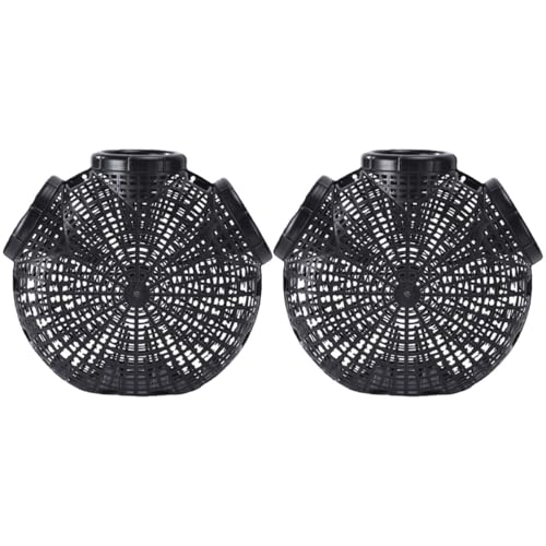 Pièges à crabes portables KICHOUSE en plastique résistants | Lot de 2 cages de pêche