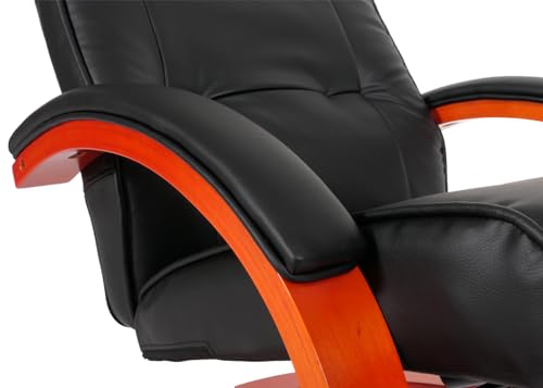 Fernsehsessel Relaxsessel Sessel Pescatori, Kunstleder, mit Hocker - schwarz – Bild 8