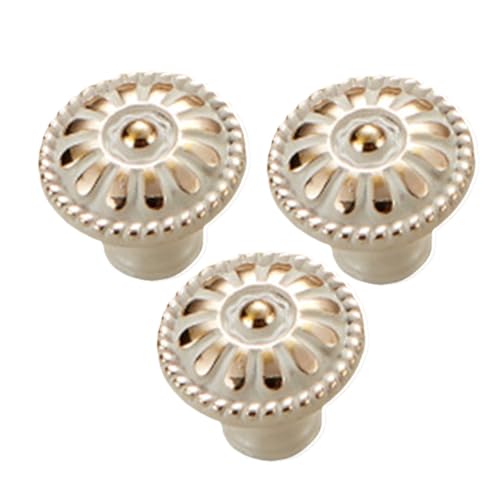 iplusmile 3 piezas Tiradores de Armario de Aleación Forma de Seta de Pomos Blancos para Puertas Tiradores Vintage para Muebles de Cocina y Dormitorio Fáciles de Instalar Resistentes y