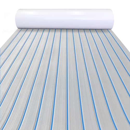 KXKZREN Revêtement de sol autocollant en mousse EVA imitation bois de teck, tapis de bateau antidérapant pour bateau à moteur, camping-car, yacht, kayak,...