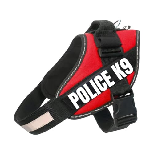 Image of Hurrypets No Pull Reflective Dog Harness with Handle, Red, XL | Personalised Adjustable, Breathable Mesh Padded Nylon K9 Chest Body Belt