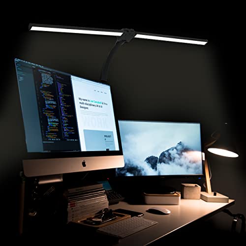 Vivemce Led Desk Lamp With Remote Control,Double Head Desk Lamps For Home Office,5 Color Modes And 5 Adjustable Eye Protection Desk Light,Suitable For Workbenches,Offices,Studios And Desks #TOP4