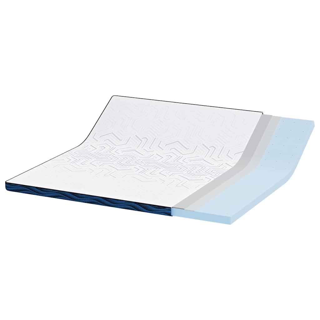 Cubrecolchón blanco 180 x 200 cm, tejido jacquard, espuma de memoria de poliuretano de alta densidad, confort mejorado para cama, ideal para parejas