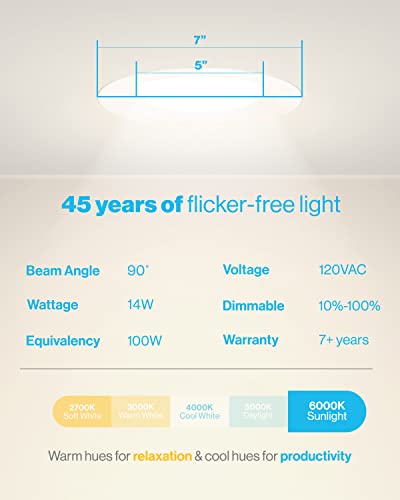 Sunco 24 Pack 6 Inch Ultra Thin Led Recessed Ceiling Lights Slim, 6000K Sunlight, Dimmable 14W, Baffle Trim Damp Rated, Canless Wafer Thin With Junction Box #TOP3