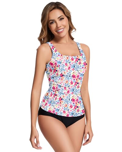 WOWENY Tankini Tops for Women Swimwear Top Only Tummy Control Bathing Suit Tops No Bottom2