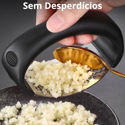 Espremedor Manual De Alho Em Aço Inox Amassador Sem Cabo Triturador De Cozinha Socador Prateado Prát