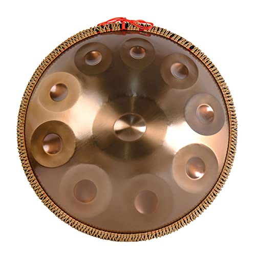 JTYX Handpan Drum 22 Zoll Schlaginstrument Handtrommel aus Stahl mit weicher Handpantasche, 2 Handpanschlägel, Handpanständer, fusselfreiem Tuch – 9/10/12 Noten (optional)