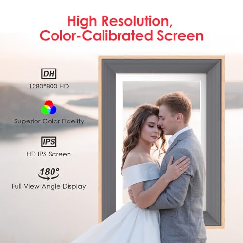 FRAMEO 10.1 Inch WiFi Digital Picture Frame, IPS HD Touch Screen Cloud Smart Photo Frames with Built-in 32GB Memory, Wall Mountable, Auto-Rotate, Share Photos Instantly from Anywhere-Great Gift