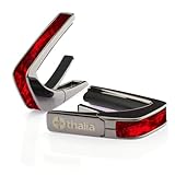 タリア カポ Thalia Capos Exotic Shell Series/RED ANGEL WING カポタスト ギター 12インチフレッドパッド付属 (Black Chrome/RED ANGEL WING)