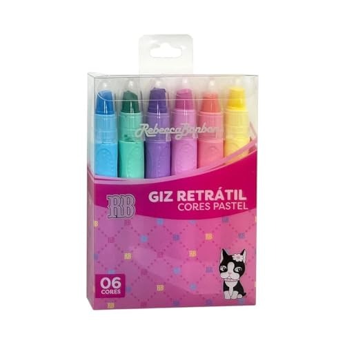 Giz Retrátil Pastel 06 Cores Rebecca Bonbon RB1103-Sky Paper