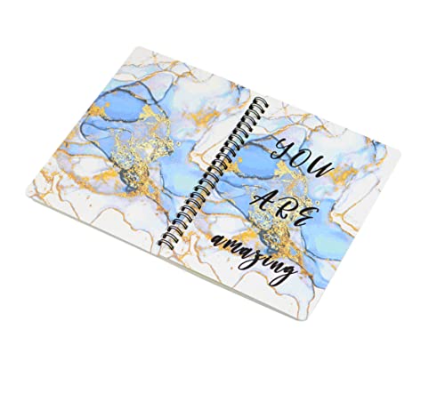 Yyaaloa College Ruled Wirebound Spiral Notebooks For Women A5 5.5X8.3 160 Pages Journal Memo Notepad Office Business Diary Journal Gifts School Supplies ((A5-5.7" X 8.3") Pack Of 1, Blue/White) #TOP4