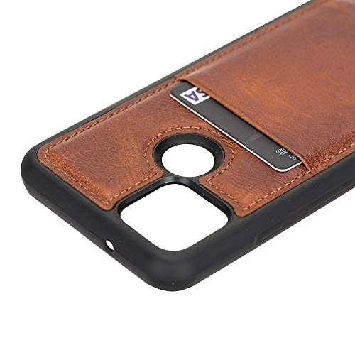 Étui de protection RFID Google Pixel 5 antichoc en cuir marron