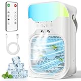Portable Air Conditioners,4-in-1 Air Conditioner,2.3-Second Cooling & 3 Fan Speeds,1600ML Water Tank With 2 Mist,10 Color Night Light,Remote Control,Portable AC for Room,Car,Bedroom,Office,Outdoor
