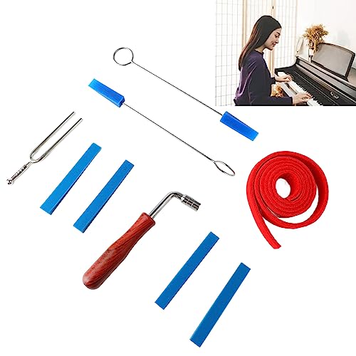 Kit de afinador de piano, tira de temperamento de feltro de lã, cabo de madeira, chave de aço inoxid
