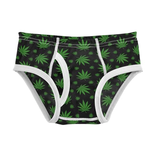 Boys' Exclusive Briefs Toddler Underwear 95% Combed Cotton Boxerbriefs 2T Green Leaf Pattern 31