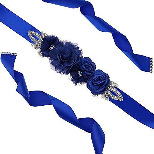 TMTGTS Cinturón de novia con flores 270cm Cinturón de novia con perlas de rosa Cinturón de novia Cadena de cintura para novia Dama de honor Vestido Cinturón Boda Cinturón de noche Accesorios Niña