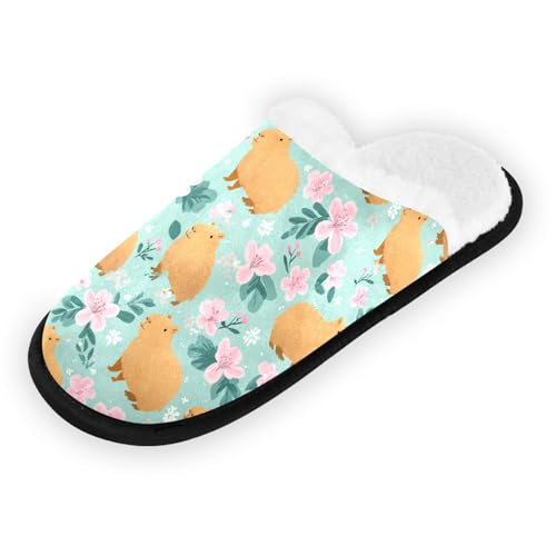 Cartoon Green Flower Capibara Slippers For Women Men Soft Memory Foam Non-Slip Animal Winter Indoor House Shoes Travel Slipper2