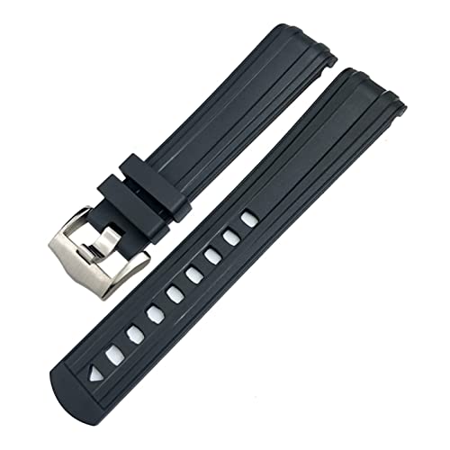 Bracelet montre caoutchouc 21mm étanche à extrémité incurvée pour Speedmaster