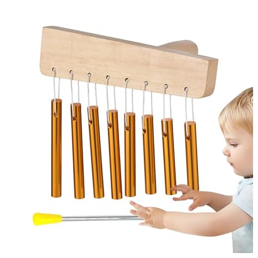 Instrumento de campanas, Chimes de percusión - 8 notas de barra de bar - Instrumentos de curación de sonido, decoración musical, instrumentos de percusión manual para la decoración del aula