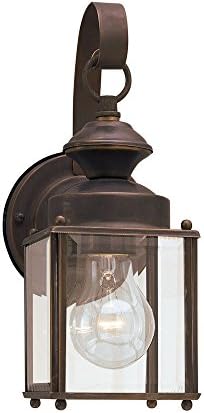 Sea Gull Lighting Generation 8456-71 Traditional One Light Outdoor Wall Lantern from Seagull-Jamestowne Collection Dark Finish, 7.00 inches, Antique Bronze